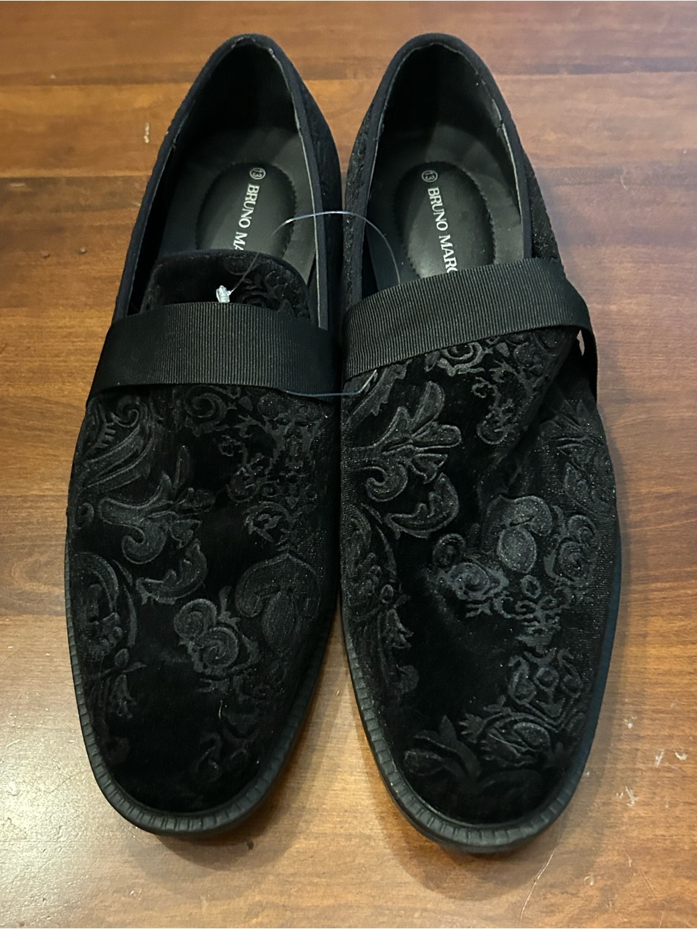 Bruno Marc Men's Black Velvet Slip-On Loafers